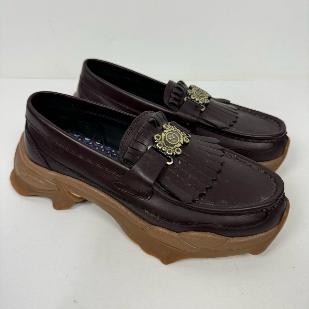 Puma X Palomo Nitefox Leather Chunky Loafers Burgundy